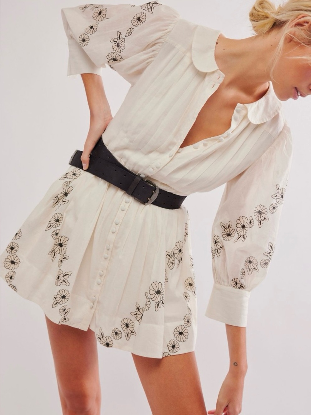 Free People Make You Mine mini cream dress
